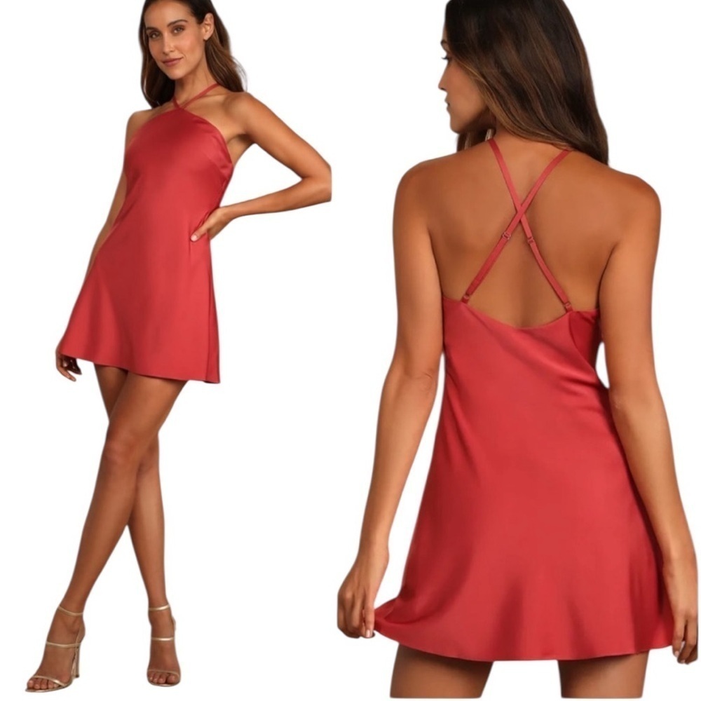 Lulu's Strappy Red Backless Dress Size Medium. E18
